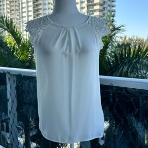 Zara Cream Pleated Embellished Blouse